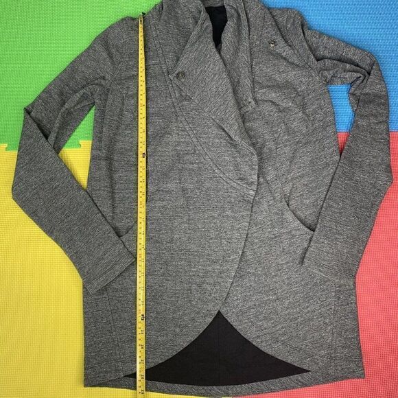 Lululemon Size 6 That's A Wrap Jacket Heathered Slub Coal Stretch French Terry - Picture 16 of 16